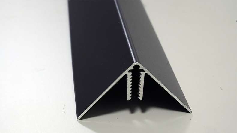 planeo Fassado - Aluminium outside corner end profile black 2.90m