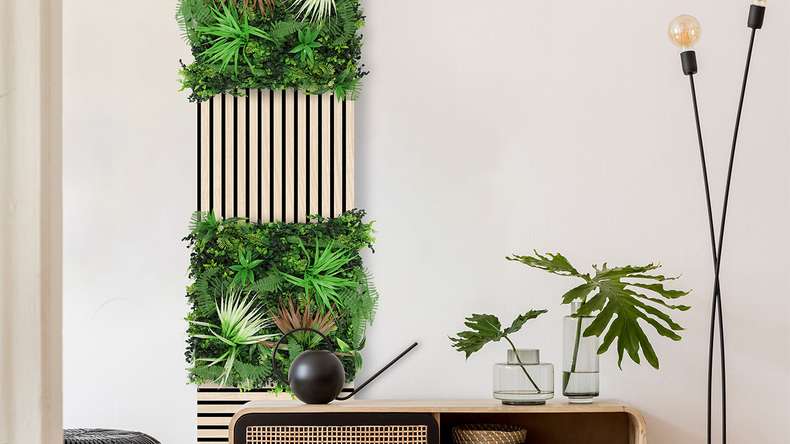 planeo acoustic panel - MixWall Leaf Mood Exotic Mixed Flora 52 x 52 cm | artificial plant (PLMW-71111)
