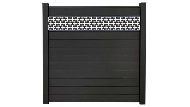 planeo Gardence Strong - BPC plug-in fence Oriental anthracite grey 180 x 180 cm