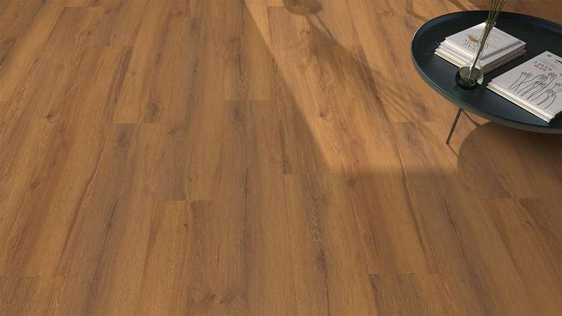 planeo design flooring for gluing - Eco Home&Health Rustic Oak Brown | synchronised embossing (LO-ED-02)