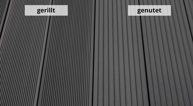 Complete set TitanWood 5m solid plank grooved structure dark grey 55.8m² incl. Alu-UK