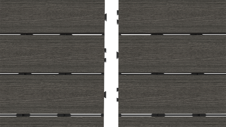 planeo WPC-CoEx decking tile, dark grey, 90 x 30 cm