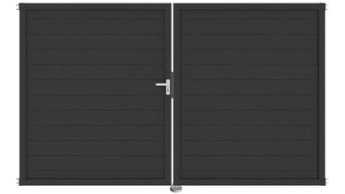 planeo Gardence aluminium door - DIN left 2-leaf anthracite with anthracite aluminium frame