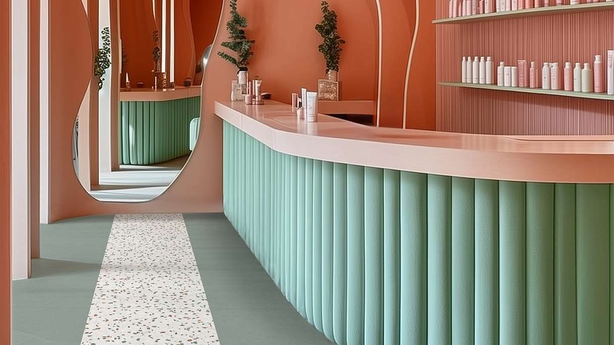 Gerflor Klick Vinyl Rigid - Creation 55 Clic Acoustic Confetti Cobalt | Impact sound insulation integrated (61261745)
