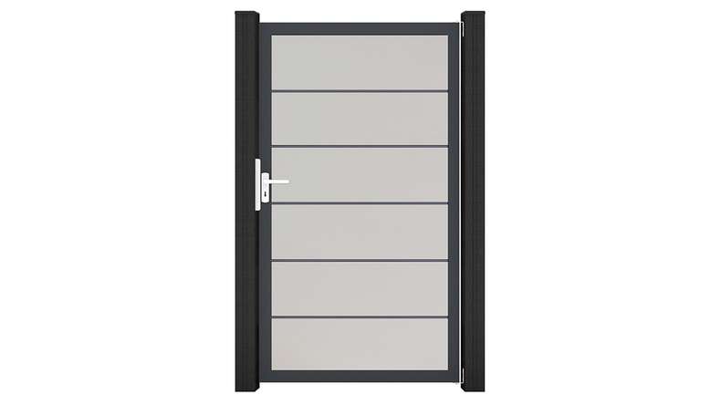 planeo Gardence Simply Premium - PVC universal door white with aluminium frame in anthracite | DB703 100 x 180 cm