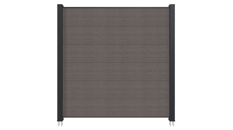 planeo INFINITY XL-Board - WPC CoEx plug-in fence dark grey 176 x 183