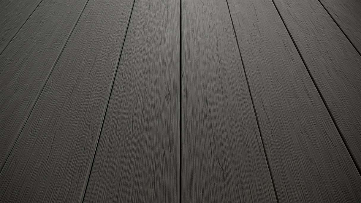 planeo AntikWood WPC decking board solid - Anthracite grey 3m antique aged