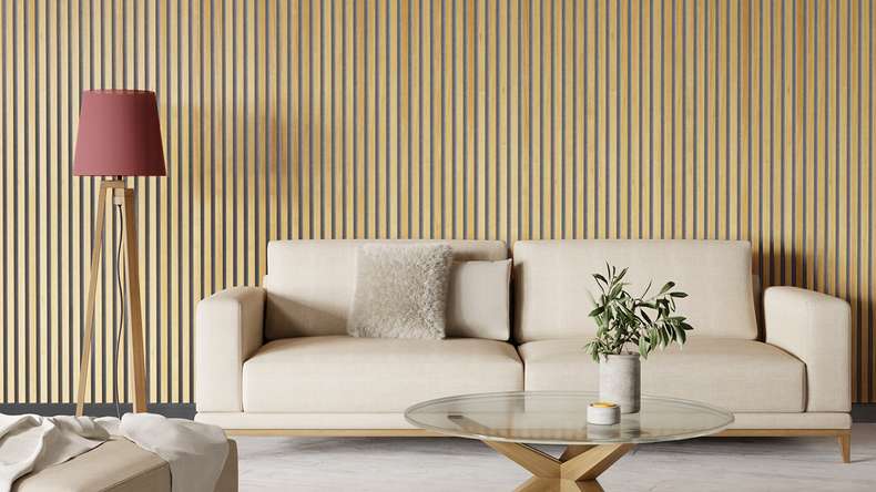 Skaben acoustic panels SilentWall Pro - light brown oak - 250 x 60 cm