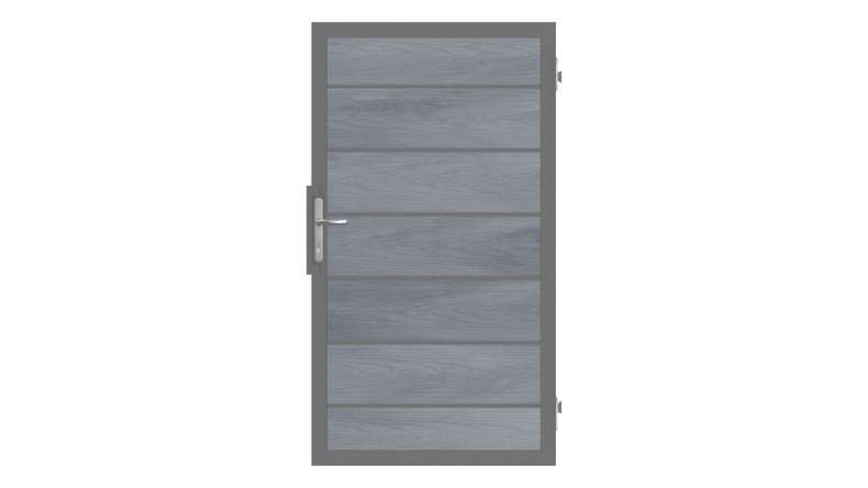 planeo Solid Grande - Premium door stone grey co-ex with anthracite aluminium frame
