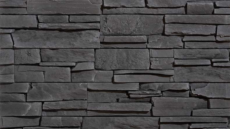 planeo StoneWall Solid stone slips - Obsidian