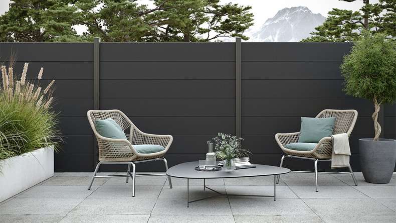 planeo Solid Grande - plug-in fence standard anthracite grey