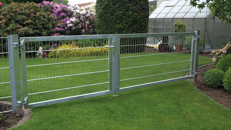 planeo universal door heavy 2-leaf Symetric Hot-dip galvanised incl. gateposts