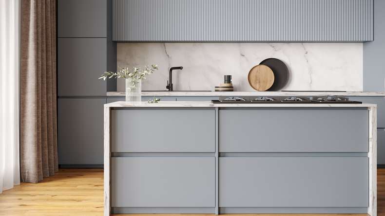 planeo Wallboard - Marble Grey-White Matt - 205 x 100 cm