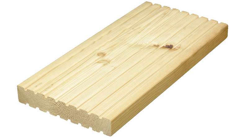 TerraWood Wood Decking - Larch Siberian 26 x 143mm grooved on both sides