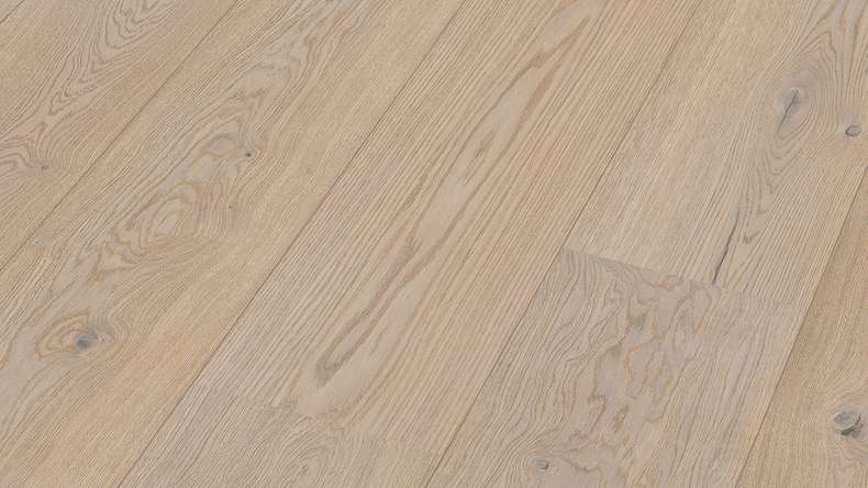 MEISTER Lindura wood flooring HD 400 - 08908 Oak vivid cream white natural oiled 2200 x 270 x 11 mm (500213-2200270-08908)
