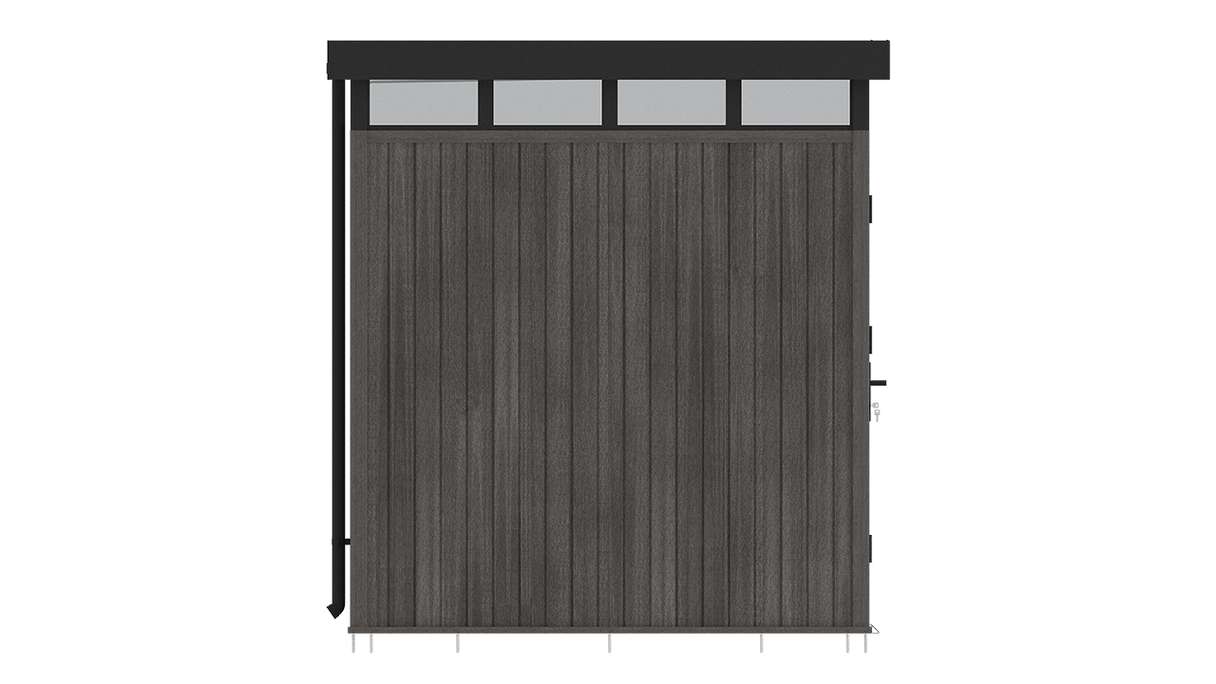 planeo WPC CoEx Flat-Roof Garden Shed S – Dark Grey 208 x 200 x 226.5 cm