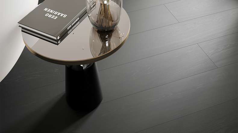 planeo Rigid Click Vinyl - Wood Black | Impact sound insulation integrated (100P190-N)
