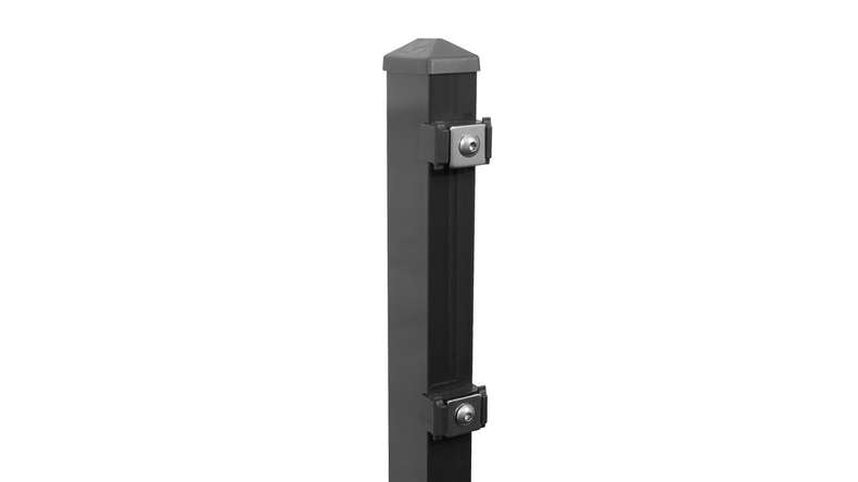 Fence post type P anthracite for double bar fence