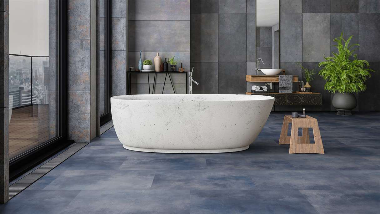 Gerflor click Vinyl - Virtuo 55 Rigid Acoustic Acuarela Ink | integrated impact sound insulation (39071475)