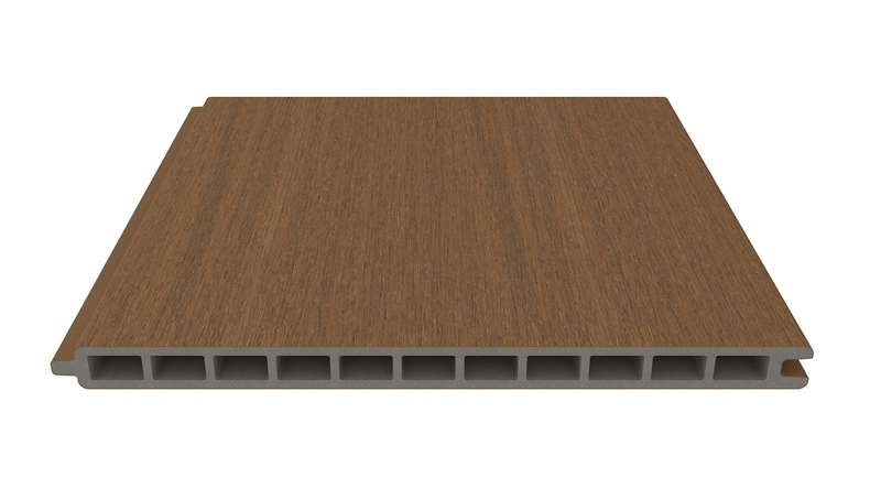 planeo INFINITY XL-Board - WPC CoEx plug-in fence Burma Teak 176 x 183