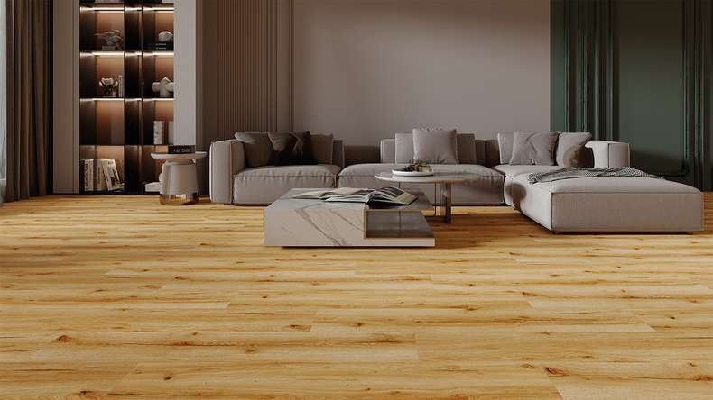 planeo Rigid Click Vinyl - HOMEtec Pro 50 IXPE Golden Nature Oak | Impact sound insulation integrated (RP-E50-2)