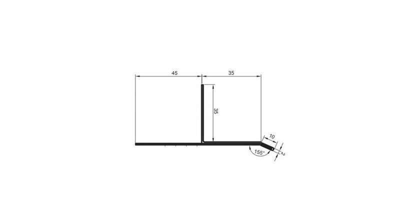 planeo aluminium fan drip edge profile 35x35x3000mm aluminium-natural