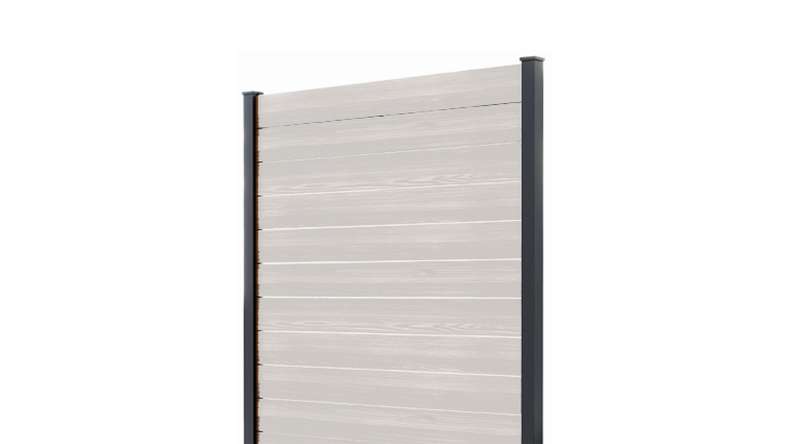 planeo Vario - WPC coEX plug-in fence Square Beige 177 x 180 cm
