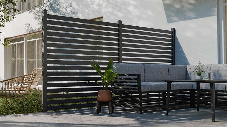 planeo Gardence Metallic Edge - Aluminium Garden Fence Square Anthracite | DB703