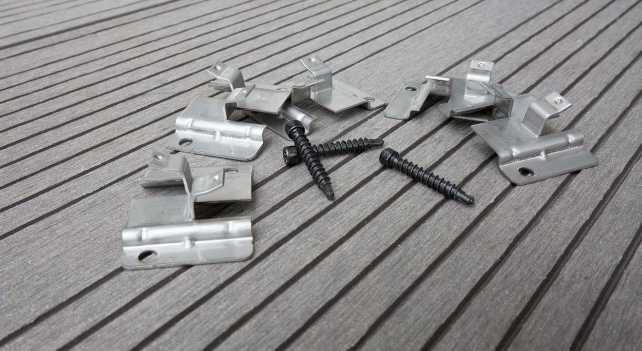 planeo stainless steel terrace clip WPC-Profi 4mm joint - 100 pcs. incl. screws