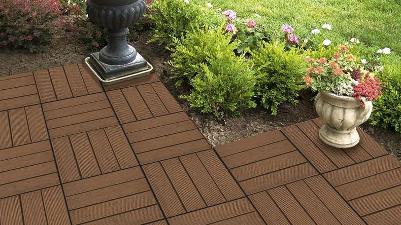 planeo wood terrace tile thermo ash fluted 30x30 cm - 6 pce.