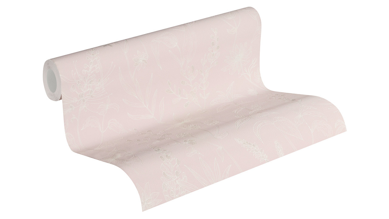 vinyl wallpaper pink modern classic flowers & nature Jette 5 633