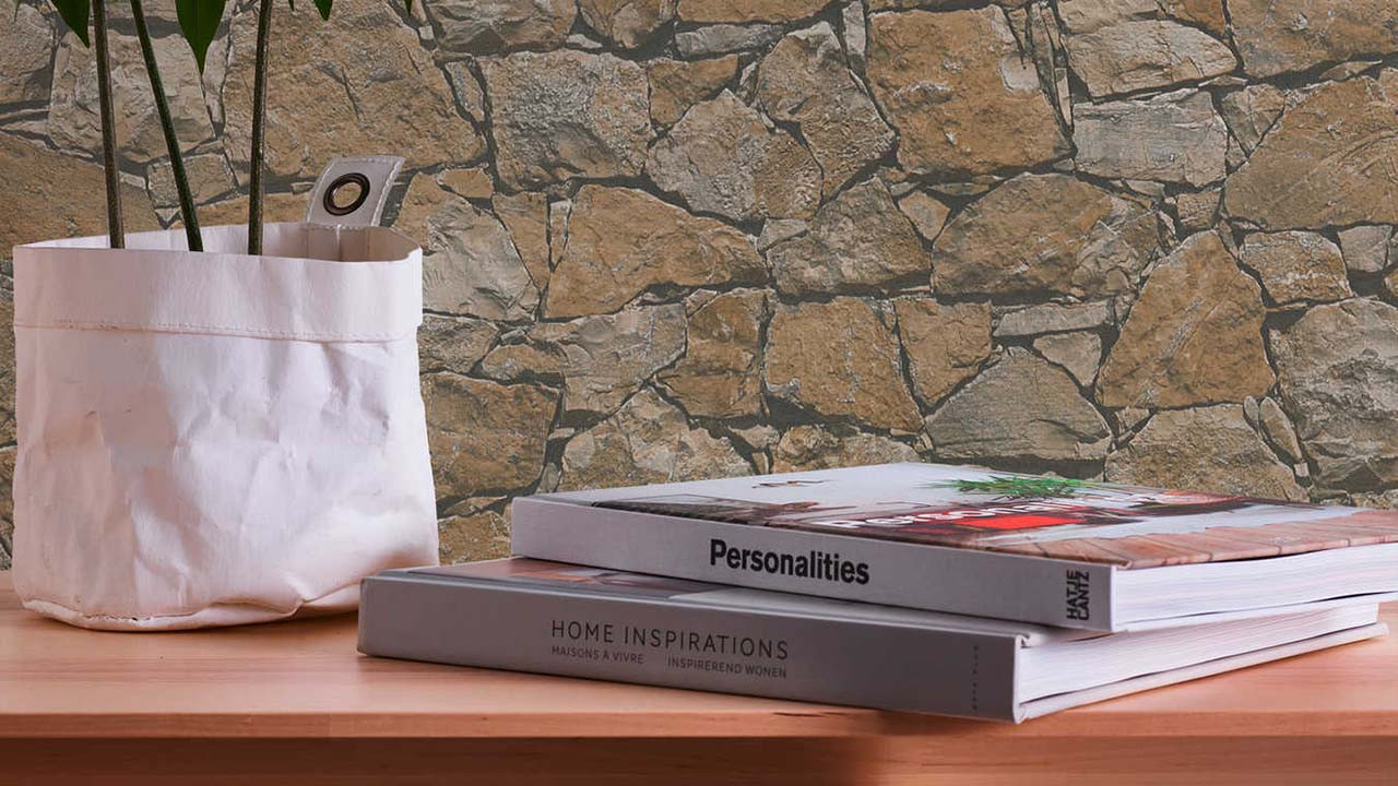 vinyl wallpaper stone wallpaper brown country houseModern Stones