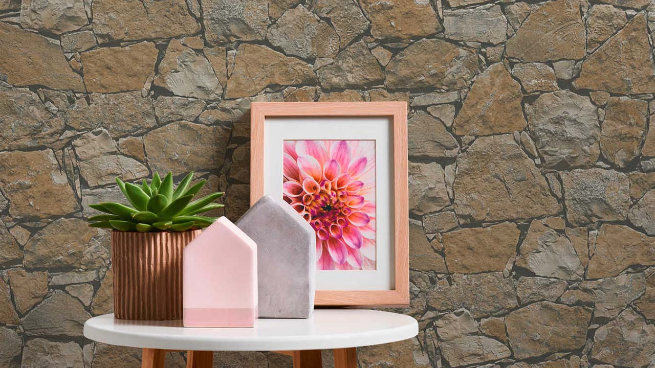 vinyl wallpaper stone wallpaper brown country houseModern Stones