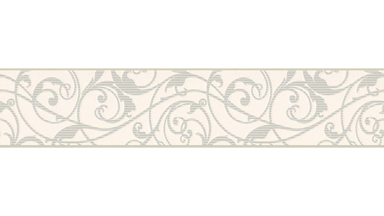 Vinyl wallpaper border grey classicmodern flowers & nature stripes Only
