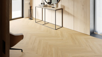 planeo Rigid click vinyl - Herringbone Nature Oak | Impact sound insulation integrated (100P6004HB)