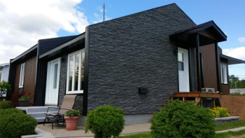 planeo stone-look facade panel - NoviStone Anthracite 1054 x 334 mm