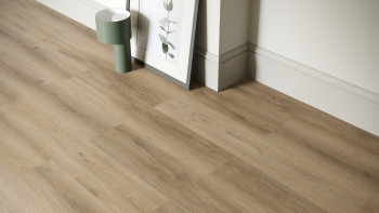 planeo Rigid Click Vinyl - SolutionX 2in1 Oak Light Brown | Impact sound insulation integrated (ECF-0008)