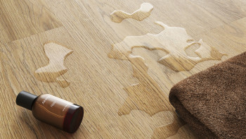 planeo Rigid Click Vinyl - SolutionX 2in1 Oak Light Brown | Impact sound insulation integrated (ECF-0008)