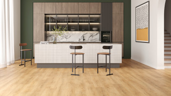 planeo Rigid Click Vinyl - SolutionX 2in1 Oak Gold Brown | Impact sound insulation integrated (ECF-0077)