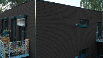planeo Fassado - WPC rhombus moulding facade cladding anthracite