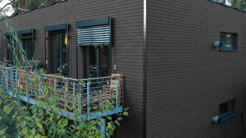 planeo Fassado - WPC rhombus moulding facade cladding anthracite