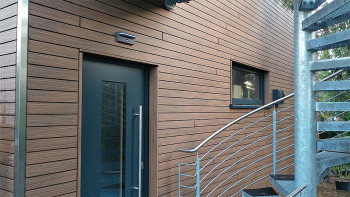 planeo Fassado - WPC Rhombus moulding facade cladding brown