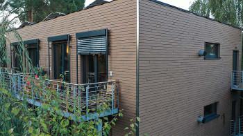 planeo Fassado - WPC Rhombus moulding facade cladding brown