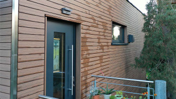 planeo Fassado - WPC Rhombus moulding facade cladding brown