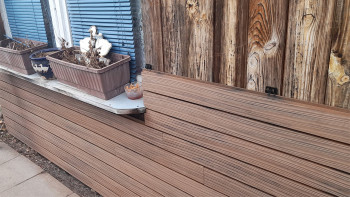 planeo Fassado - WPC Rhombus moulding facade cladding brown