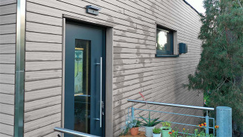 planeo Fassado - WPC rhombus strip facade cladding stone grey