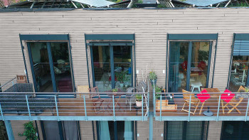 planeo Fassado - WPC rhombus strip facade cladding stone grey