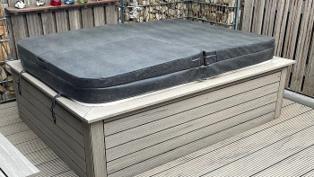 planeo Fassado - WPC rhombus strip facade cladding stone grey