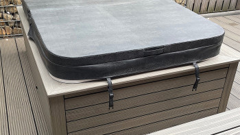 planeo Fassado - WPC rhombus strip facade cladding stone grey