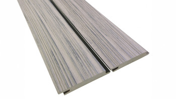 planeo Fassado - WPC rhombus strip facade cladding stone grey